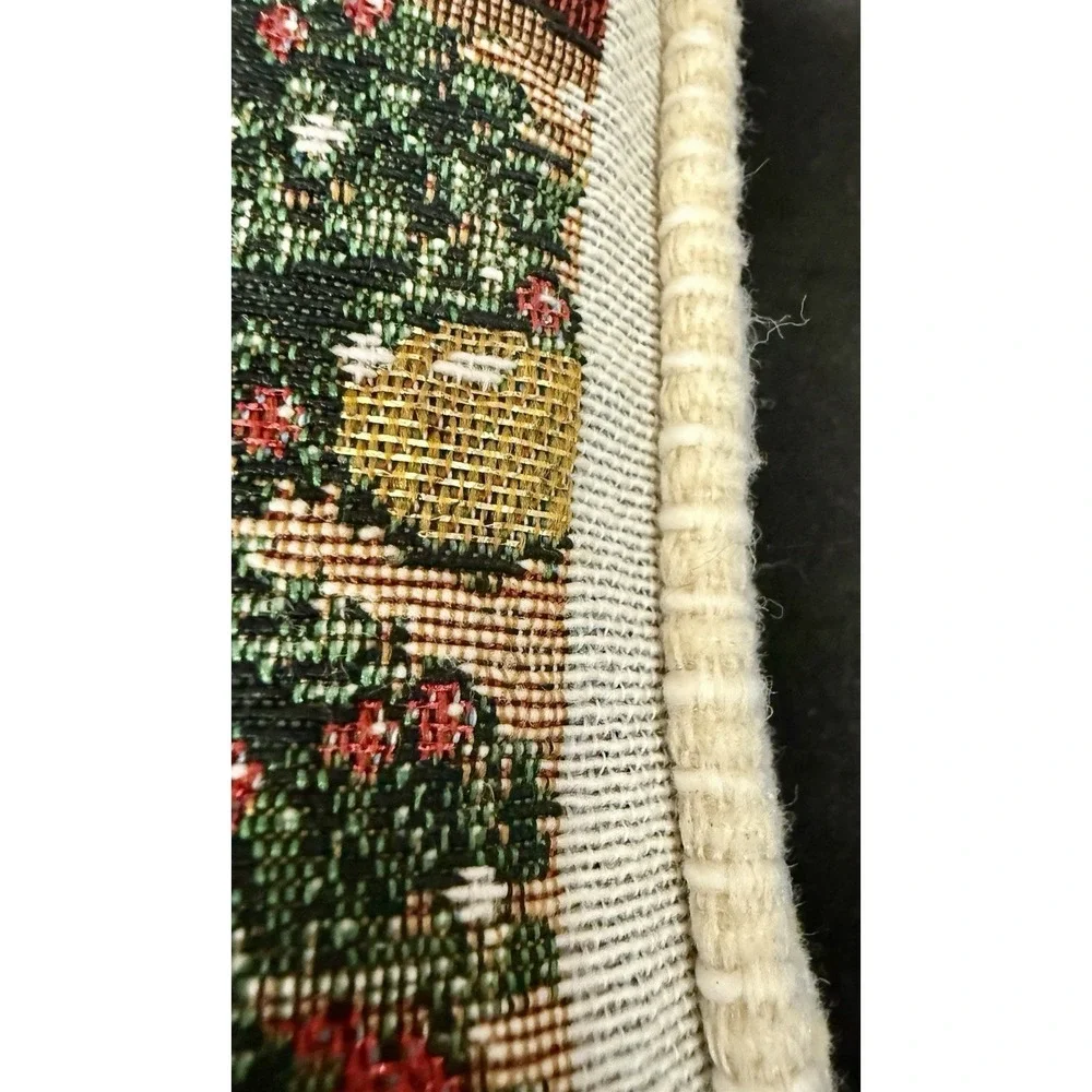Vintage Holiday Pillow Anne Mortimer Tapestry Cat At Windowsill 12